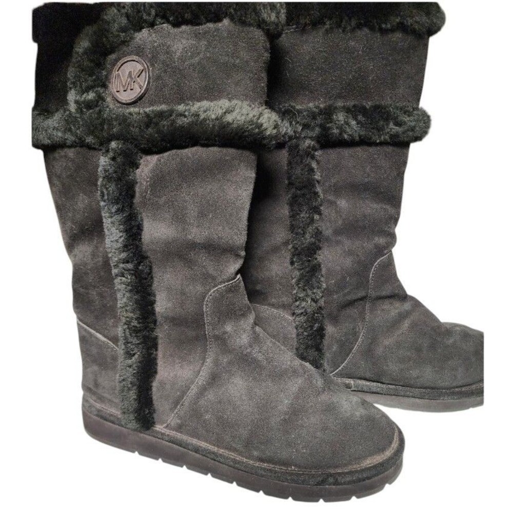 Michael Kors Suede Shearling Boots Rubber Sole Size 8M